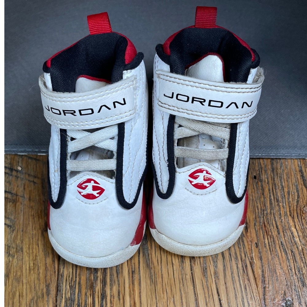 Jordan Pro Strong Toddler‎ White Red Black High Top Sneakers 407295-102 Size 5C